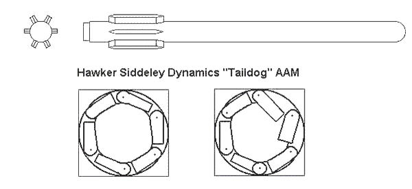 Taildog missile showing thrust vector control mechanism Taildog Missile