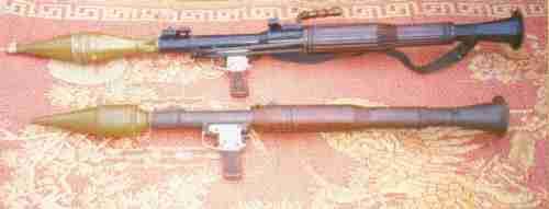 Chinese RPG‑69, a copy of the RPG‑7, and an RPG‑2/Type 56